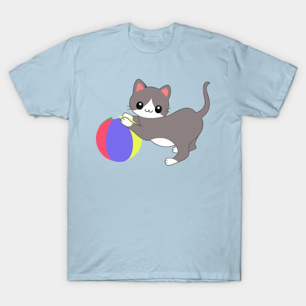 Cat and Ball T-Shirt by Benoeaves